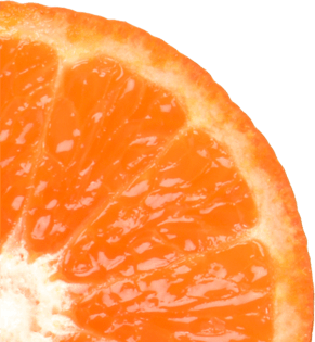 Photo d'une mandarine découpée